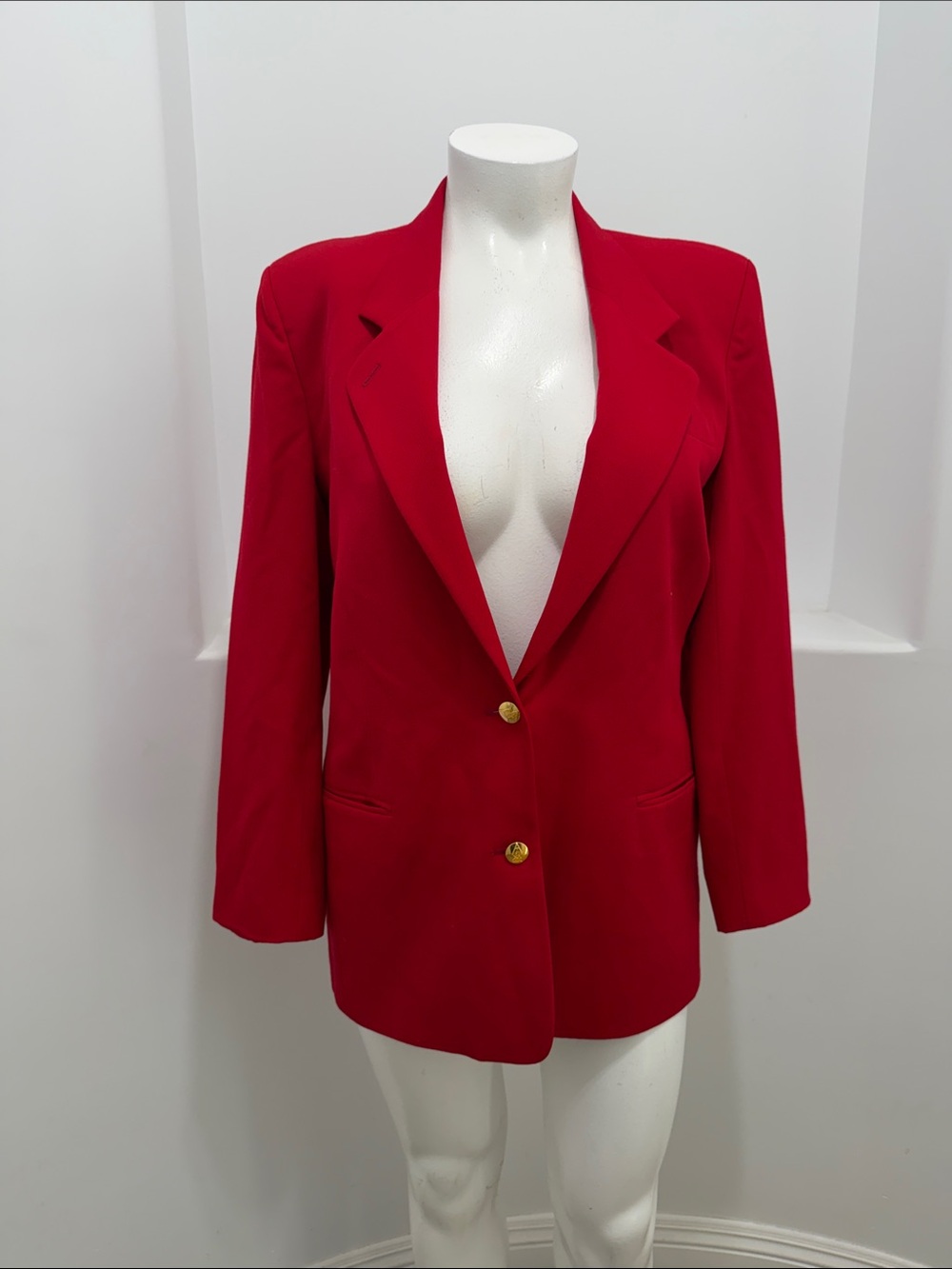 Austin Reed Vintage 80s/90s Red Women's Wool Blazer Jacket Classic Tailored Coat